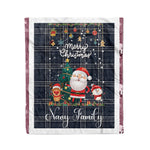 Personalized Gift Tartan Plaid Blanket Clan Navy Formal Dress With Funny Santa Snowman Reindeer Merry Christmas Fleece Blanket, Home Living Room, Plaid Blanket, Tartan Blanket, Scottish Blanket, Buffalo fleece blanket, Christmas Blanket