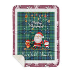 Personalized Gift Tartan Plaid Blanket Clan MacNeill Of Colonsay With Funny Santa Snowman Reindeer Merry Christmas Gift Sherpa Blanket, blue plaid sherpa blanket,blue tartan sherpa blanket,Buchan,buffalo plaid sherpa blanket,christmas sherpa blanket,Christmas Throw Blanket