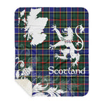 Sherpa Blanket - Tartan Blanket Thistle and Lion Scottish Clan Ogilvie Hunting Modern Plaid Blanket, plaid sherpa blanket queen,purple sherpa blanket,queen sherpa blanket,queen size sherpa blanket,red sherpa blanket,scottish tartan blankets,sherpa blanket,sherpa christmas blanket