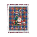 Personalized Gift Tartan Plaid Blanket Clan MacBeth Modern With Funny Santa Snowman Reindeer Merry Christmas Fleece Blanket, Home Living Room, Plaid Blanket, Tartan Blanket, Scottish Blanket, Buffalo fleece blanket, Christmas Blanket
