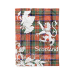 Scotstee Shop Tartan Plaid Fleece Blankets Thistle and Lion Scottish Clan Stewart Royal Ancient Plaid Blanket