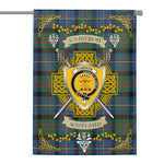 House Flag - Cameron of Erracht Ancient Irish Shield Celtic Cross Tartan Garden Flag St Patrick's Day Garden Flag