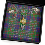 To My Beautiful Soulmate Sunflower Necklace In Your Eyes I Have Found My Home Clan Stewart of Appin Hunting Tartan Jewelry For Girlfriend, Tartan Sunflower Pendant Necklace, Scottish Tartan Jewelry, valentine necklace, necklace girlfriend, necklace for wife, cute necklaces for girlfriend, jewelry for girlfriend, to my soulmate necklace, to my future wife necklace