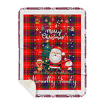 Personalized Gift Tartan Plaid Blanket Clan Abernethy With Funny Santa Snowman Reindeer Merry Christmas Gift Sherpa Blanket, blue plaid sherpa blanket,blue tartan sherpa blanket,Buchan,buffalo plaid sherpa blanket,christmas sherpa blanket,Christmas Throw Blanket
