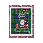 Personalized Gift Tartan Plaid Blanket Clan Monteith With Funny Santa Snowman Reindeer Merry Christmas Fleece Blanket, Home Living Room, Plaid Blanket, Tartan Blanket, Scottish Blanket, Buffalo fleece blanket, Christmas Blanket