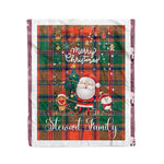 Personalized Gift Tartan Plaid Blanket Clan Stewart of Appin Ancient With Funny Santa Snowman Reindeer Merry Christmas Fleece Blanket, Home Living Room, Plaid Blanket, Tartan Blanket, Scottish Blanket, Buffalo fleece blanket, Christmas Blanket