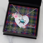 Sea Turtle Necklace Gift for My Beautiful Girlfriend Valentines Necklace Clan MacLennan Tartan Blue Turtle Necklace