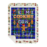 Personalized Gift Tartan Plaid Blanket Clan Weir With Christmas Cookie Baking Crew Christmas Gift Sherpa Blanket, tartan sherpa blanket,buffalo plaid sherpa blanket,christmas sherpa blanket,Christmas Throw Blanket,green plaid sherpa blanket,green sherpa blanket