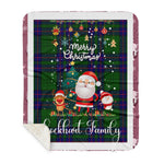 Personalized Gift Tartan Plaid Blanket Clan Lockhart Modern With Funny Santa Snowman Reindeer Merry Christmas Gift Sherpa Blanket, blue plaid sherpa blanket,blue tartan sherpa blanket,Buchan,buffalo plaid sherpa blanket,christmas sherpa blanket,Christmas Throw Blanket