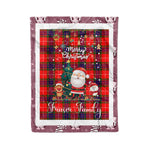 Personalized Gift Tartan Plaid Blanket Clan Fraser Modern With Funny Santa Snowman Reindeer Merry Christmas Fleece Blanket, Christmas Blanket, Plaid Blanket, Tartan Blanket,Scottish Blanket