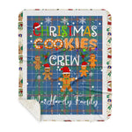 Personalized Gift Tartan Plaid Blanket Clan MacHardy With Christmas Cookie Baking Crew Christmas Gift Sherpa Blanket, tartan sherpa blanket,buffalo plaid sherpa blanket,christmas sherpa blanket,Christmas Throw Blanket,green plaid sherpa blanket,green sherpa blanket