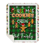 Personalized Gift Tartan Plaid Blanket Clan Ged With Christmas Cookie Baking Crew Christmas Gift Sherpa Blanket, tartan sherpa blanket,buffalo plaid sherpa blanket,christmas sherpa blanket,Christmas Throw Blanket,green plaid sherpa blanket,green sherpa blanket