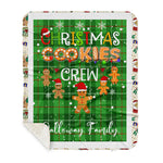 Personalized Gift Tartan Plaid Blanket Clan Galloway District With Christmas Cookie Baking Crew Christmas Gift Sherpa Blanket, tartan sherpa blanket,buffalo plaid sherpa blanket,christmas sherpa blanket,Christmas Throw Blanket,green plaid sherpa blanket,green sherpa blanket