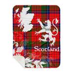 Sherpa Blanket - Tartan Blanket Thistle and Lion Scottish Clan MacNicol Plaid Blanket, plaid sherpa blanket queen,purple sherpa blanket,queen sherpa blanket,queen size sherpa blanket,red sherpa blanket,scottish tartan blankets,sherpa blanket,sherpa christmas blanket