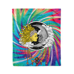 Scotstee Shop - Scotstee Shop Blanket Celestial Skull Moon Tie-Dye Colorful Rainbow Hippie Fleece Blanket