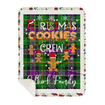 Personalized Gift Tartan Plaid Blanket Clan Selkirk With Christmas Cookie Baking Crew Christmas Gift Sherpa Blanket, tartan sherpa blanket,buffalo plaid sherpa blanket,christmas sherpa blanket,Christmas Throw Blanket,green plaid sherpa blanket,green sherpa blanket