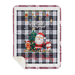 Personalized Gift Tartan Plaid Blanket Clan MacRae Dress Modern With Funny Santa Snowman Reindeer Merry Christmas Gift Sherpa Blanket, blue plaid sherpa blanket,blue tartan sherpa blanket,Buchan,buffalo plaid sherpa blanket,christmas sherpa blanket,Christmas Throw Blanket