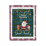 Personalized Gift Tartan Plaid Blanket Clan Grant Hunting With Funny Santa Snowman Reindeer Merry Christmas Fleece Blanket, Christmas Blanket, Plaid Blanket, Tartan Blanket,Scottish Blanket