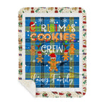 Personalized Gift Tartan Plaid Blanket Clan Laing With Christmas Cookie Baking Crew Christmas Gift Sherpa Blanket, tartan sherpa blanket,buffalo plaid sherpa blanket,christmas sherpa blanket,Christmas Throw Blanket,green plaid sherpa blanket,green sherpa blanket