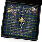 To My Beautiful Soulmate Sunflower Necklace In Your Eyes I Have Found My Home Clan MacEwen Tartan Jewelry For Girlfriend, Tartan Sunflower Pendant Necklace, Scottish Tartan Jewelry, valentine necklace, necklace girlfriend, necklace for wife, cute necklaces for girlfriend, jewelry for girlfriend, to my soulmate necklace, to my future wife necklace