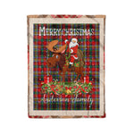 Personalized Gift Plaid Tartan Blanket Clan Anderson Of Arbrake With Moose Lover Xmas Gift Santa Riding Christmas Fleece Blanket