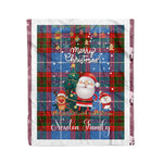 Personalized Gift Tartan Plaid Blanket Clan Newton With Funny Santa Snowman Reindeer Merry Christmas Fleece Blanket, Home Living Room, Plaid Blanket, Tartan Blanket, Scottish Blanket, Buffalo fleece blanket, Christmas Blanket