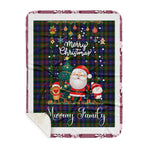Personalized Gift Tartan Plaid Blanket Clan Murray of Atholl Modern With Funny Santa Snowman Reindeer Merry Christmas Gift Sherpa Blanket, blue plaid sherpa blanket,blue tartan sherpa blanket,Buchan,buffalo plaid sherpa blanket,christmas sherpa blanket,Christmas Throw Blanket