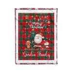 Personalized Gift Tartan Plaid Blanket Clan Gordon of Abergeldie With Funny Santa Snowman Reindeer Merry Christmas Fleece Blanket, Christmas Blanket, Plaid Blanket, Tartan Blanket,Scottish Blanket