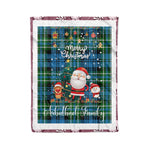Personalized Gift Tartan Plaid Blanket Clan Arbuthnott Hunting With Funny Santa Snowman Reindeer Merry Christmas Fleece Blanket, Home Living Room, Plaid Blanket, Tartan Blanket, Scottish Blanket, Buffalo fleece blanket, Christmas Blanket