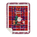 Personalized Gift Tartan Plaid Blanket Clan Cameron Of Lochiel Modern With Funny Santa Snowman Reindeer Merry Christmas Gift Sherpa Blanket, blue plaid sherpa blanket,blue tartan sherpa blanket,Buchan,buffalo plaid sherpa blanket,christmas sherpa blanket,Christmas Throw Blanket