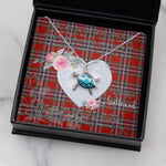 Sea Turtle Necklace Gift for My Beautiful Girlfriend Valentines Necklace Clan MacFarlane Red Tartan Blue Turtle Necklace