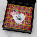 Sea Turtle Necklace Gift for My Beautiful Girlfriend Valentines Necklace Clan Scrymgeour Tartan Blue Turtle Necklace