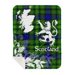 Sherpa Blanket - Tartan Blanket Thistle and Lion Scottish Clan Rollo Plaid Blanket, plaid sherpa blanket queen,purple sherpa blanket,queen sherpa blanket,queen size sherpa blanket,red sherpa blanket,scottish tartan blankets,sherpa blanket,sherpa christmas blanket