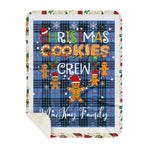 Personalized Gift Tartan Plaid Blanket Clan MacKay Blue With Christmas Cookie Baking Crew Christmas Gift Sherpa Blanket, tartan sherpa blanket,buffalo plaid sherpa blanket,christmas sherpa blanket,Christmas Throw Blanket,green plaid sherpa blanket,green sherpa blanket