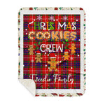 Personalized Gift Tartan Plaid Blanket Clan Tweedie Red With Christmas Cookie Baking Crew Christmas Gift Sherpa Blanket, tartan sherpa blanket,buffalo plaid sherpa blanket,christmas sherpa blanket,Christmas Throw Blanket,green plaid sherpa blanket,green sherpa blanket