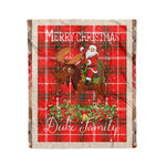 Personalized Gift Plaid Tartan Blanket Clan Duke Of Rothesay With Moose Lover Xmas Gift Santa Riding Christmas Fleece Blanket