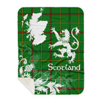 Sherpa Blanket - Tartan Blanket Thistle and Lion Scottish Clan Tribe of Mar Plaid Blanket, plaid sherpa blanket queen,purple sherpa blanket,queen sherpa blanket,queen size sherpa blanket,red sherpa blanket,scottish tartan blankets,sherpa blanket,sherpa christmas blanket