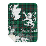 Sherpa Blanket - Tartan Blanket Thistle and Lion Scottish Clan Ross Hunting Modern Plaid Blanket, plaid sherpa blanket queen,purple sherpa blanket,queen sherpa blanket,queen size sherpa blanket,red sherpa blanket,scottish tartan blankets,sherpa blanket,sherpa christmas blanket