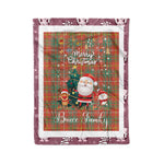 Personalized Gift Tartan Plaid Blanket Clan Bruce Ancient With Funny Santa Snowman Reindeer Merry Christmas Fleece Blanket, Home Living Room, Plaid Blanket, Tartan Blanket, Scottish Blanket, Buffalo fleece blanket, Christmas Blanket