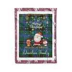 Personalized Gift Tartan Plaid Blanket Clan Davidson Ancient With Funny Santa Snowman Reindeer Merry Christmas Fleece Blanket, Home Living Room, Plaid Blanket, Tartan Blanket, Scottish Blanket, Buffalo fleece blanket, Christmas Blanket