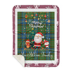 Personalized Gift Tartan Plaid Blanket Clan MacMillan Hunting Ancient With Funny Santa Snowman Reindeer Merry Christmas Gift Sherpa Blanket, blue plaid sherpa blanket,blue tartan sherpa blanket,Buchan,buffalo plaid sherpa blanket,christmas sherpa blanket,Christmas Throw Blanket