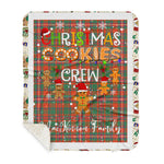 Personalized Gift Tartan Plaid Blanket Clan MacKinnon Ancient With Christmas Cookie Baking Crew Christmas Gift Sherpa Blanket, tartan sherpa blanket,buffalo plaid sherpa blanket,christmas sherpa blanket,Christmas Throw Blanket,green plaid sherpa blanket,green sherpa blanket