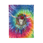 Scotstee Shop - Scotstee Shop Blanket Cow Skull Hippie Dream Catcher Tie Dye One Hippie Fleece Blanket