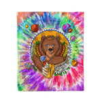 Scotstee Shop - Scotstee Shop Blanket Hippie Bear Tie Dye Rainbow Hippie Fleece Blanket