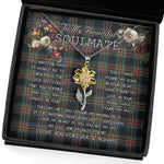 To My Beautiful Soulmate Sunflower Necklace In Your Eyes I Have Found My Home Clan Lyle Tartan Jewelry For Girlfriend, Tartan Sunflower Pendant Necklace, Scottish Tartan Jewelry, valentine necklace, necklace girlfriend, necklace for wife, cute necklaces for girlfriend, jewelry for girlfriend, to my soulmate necklace, to my future wife necklace