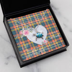 Sea Turtle Necklace Gift for My Beautiful Girlfriend Valentines Necklace Clan Buchanan Ancient Tartan Blue Turtle Necklace