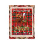 Personalized Gift Plaid Tartan Blanket Clan Maule With Moose Lover Xmas Gift Santa Riding Christmas Fleece Blanket
