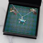 Sea Turtle Necklace To My Beautiful Soulmate Necklace In Your Eyes I Have Found My Home Clan Douglas Ancient Tartan Blue Turtle Necklace