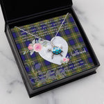 Sea Turtle Necklace Gift for My Beautiful Girlfriend Valentines Necklace Clan Muir Tartan Blue Turtle Necklace