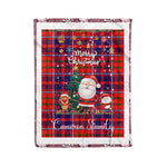 Personalized Gift Tartan Plaid Blanket Clan Cameron Of Lochiel Modern With Funny Santa Snowman Reindeer Merry Christmas Fleece Blanket, Home Living Room, Plaid Blanket, Tartan Blanket, Scottish Blanket, Buffalo fleece blanket, Christmas Blanket